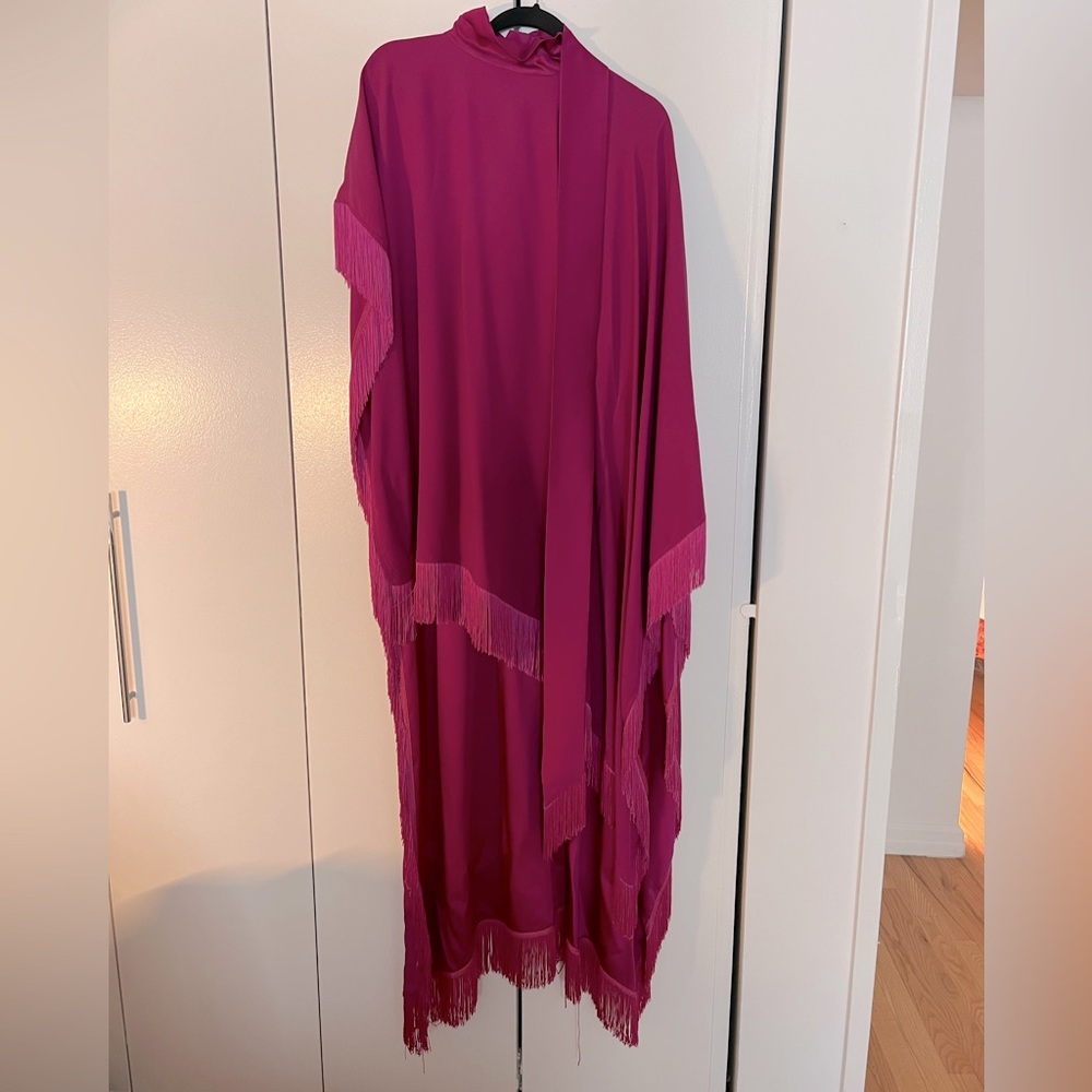 Taller Marmo Fringe Caftan Mini-Dress